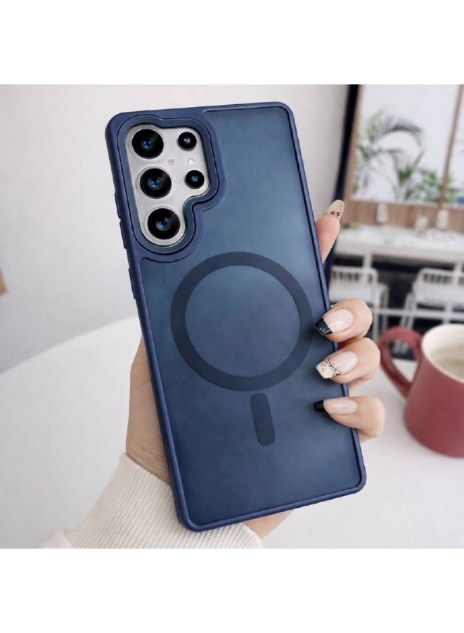 ECO Magnetic case for Samsung Galaxy S25 Ultra, Full Camera Protection with lens, Compatible with wireless charging, Transparent clear, Shockproof Case For samsung s25 ultra (Translucent Blue) - Image 3